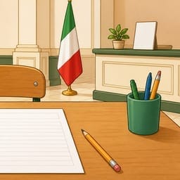 Una persona si prepara al computer per il test di italiano A2 della Prefettura